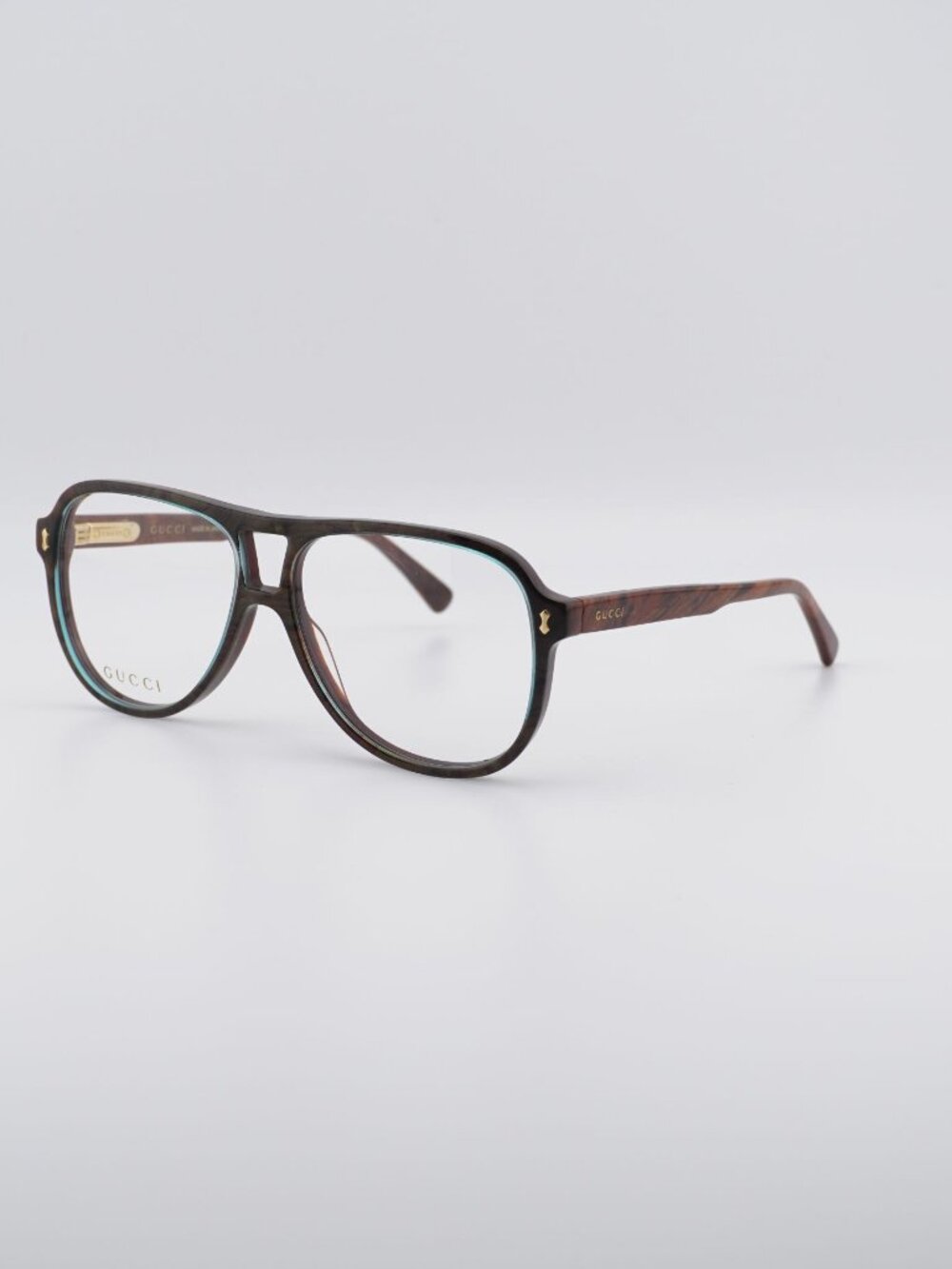 Gucci GG1044O 003 Eyeglasses Brown 57mm Aviator Frame